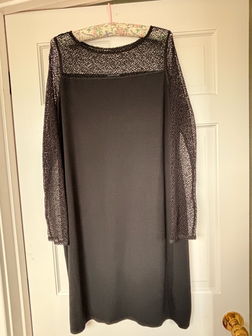 Eileen Fisher Black Lace-Sleeve Women's Dress
